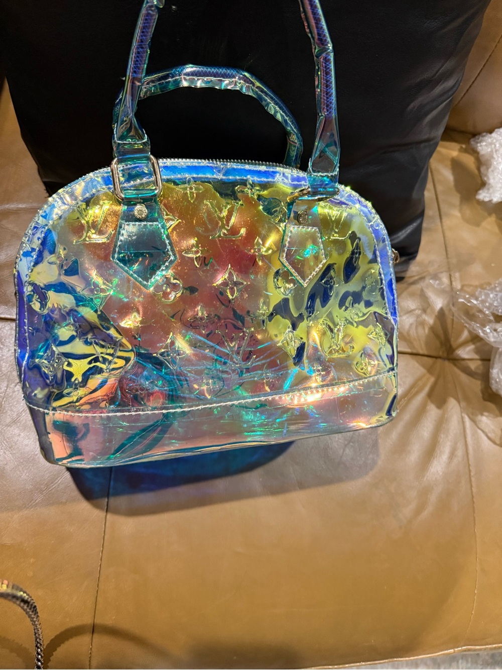 Iridescent Holographic Dome Satchel - Multicolor - Picture 4 of 6